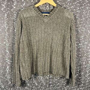 Vintage 90s Y2K Express Bleus V-Neck Long Sleeve‎ Sweater